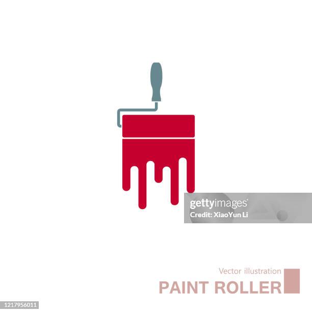 vector drawn paint roller. - rolling stock illustrations