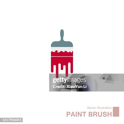 Vector drawn paint brush. Vector drawn paint brush.