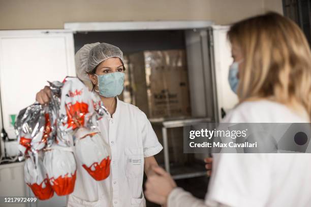 Sant'Orsola Hospital's team, in partnership with Ferrero, distribute chocolate eggs for Easter to all employees including doctors, nurses and medical...