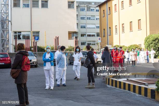 Sant'Orsola Hospital's team, in partnership with Ferrero, distribute chocolate eggs for Easter to all employees including doctors, nurses and medical...