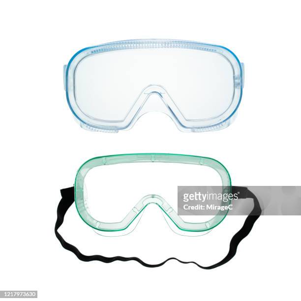protective eyewear on white - safety glasses bildbanksfoton och bilder