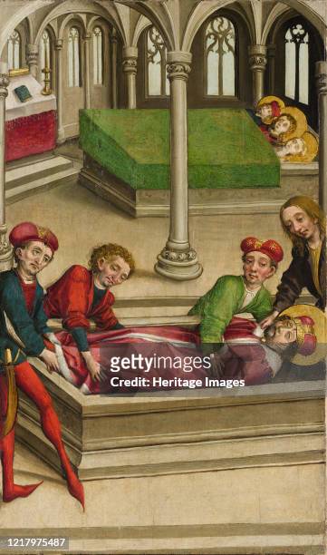 The Burial of Saint Wenceslas, circa 1490-1500. Identified as the saint?s entombment in the Cathedral of Saint Vitus in Prague. Artist Master of...