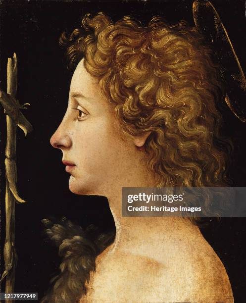 The Young Saint John the Baptist, circa 1480-82. Saint John the Baptist, a patron saints of Florence, where representations of him as a youth were...