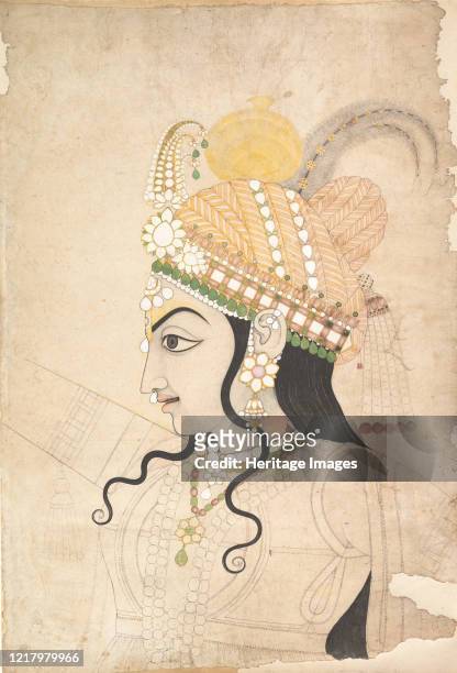 Cartoon for a mural of the Raslila , circa 1800. Artist Sahib Ram.