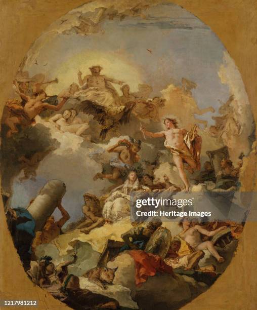 The Apotheosis of the Spanish Monarchy, 1760s. Artist Giovanni Battista Tiepolo.