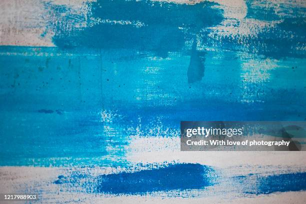 mosaic blue abstract background on canvas, color of the year 2020 pantone - arte moderna foto e immagini stock