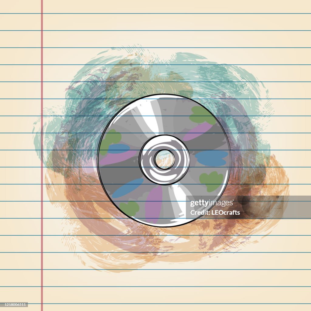 Cd Rom Drawing On Ruled Paper High-Res Vector Graphic - Getty Images