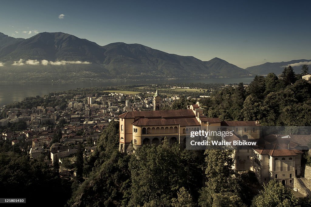 Switzerland, Ticino, Lake Maggiore, Locarno, Madonna del Sasso Church