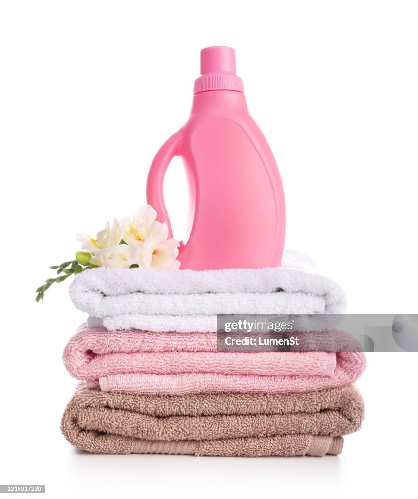 Clean and fresh bath towels and washing powder