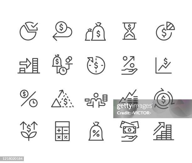 Return on Investment Icons Set - Classic Line Series 이미지 (1218020184 ...