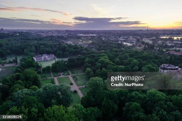 The orangerie is seen in the Royal Baths park in Warsaw, Poland on June 7, 2020.