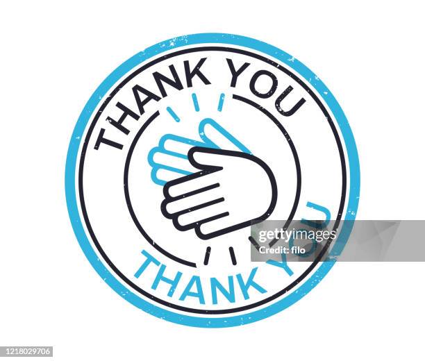 thank you stamp badge - gratitude stock illustrations