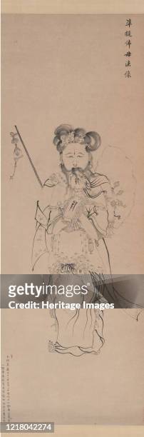 Bodhisattva Guanyin in the Form of the Buddha Mother, dated 1620. Artist Chen Hongshou.