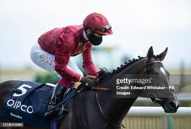 Kameko ridden by Oisin Murphy prior to the Qipco 2000 Guineas at Newmarket Racecourse.