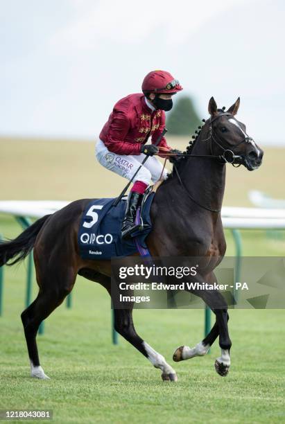 Kameko ridden by Oisin Murphy prior to the Qipco 2000 Guineas at Newmarket Racecourse.