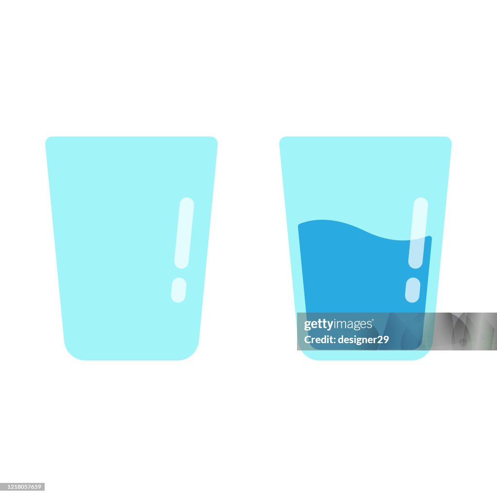 Glas van Het Pictogram vlak Ontwerp van het Pictogram op Witte Achtergrond.