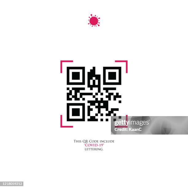 qr code include "covid-19" lettering. covid-19 outbreak influenza as dangerous flu strain cases as a pandemic concept banner flat style illustration stock illustration stock illustration - qr code stock illustrations