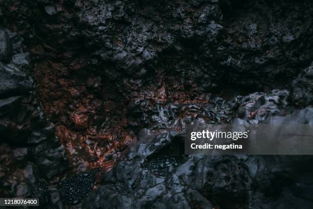 black volcanic rocks in the iceland - lava rock stock pictures, royalty-free photos & images