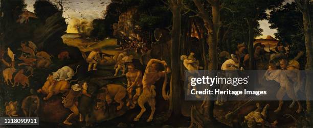 Hunting Scene, circa 1494-1500. Artist Piero di Cosimo.