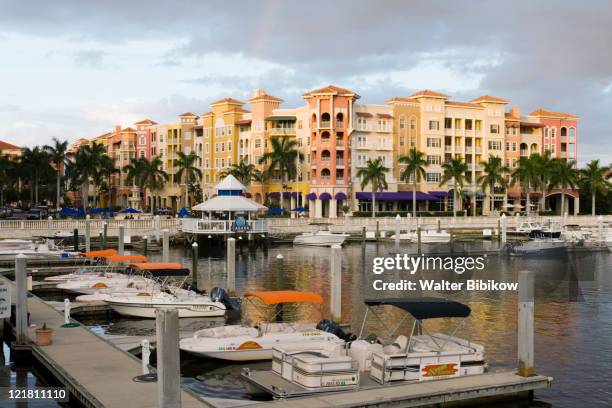 bayfront place and marina  - naples florida stock-fotos und bilder