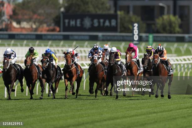 James McDonald riding Through The Cracks wins Race 3 Polytrack Provincial Championships Final during Sydney Racing The Championships Day 2 Queen...