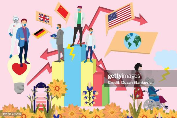 statistics and coronavirus tracking stock illustration - skilled nursing elderly stock illustrations