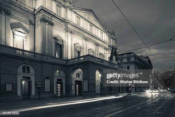 la scala opera house, teatro alla scala, milan, lombardy, italy  - milan city stock pictures, royalty-free photos & images