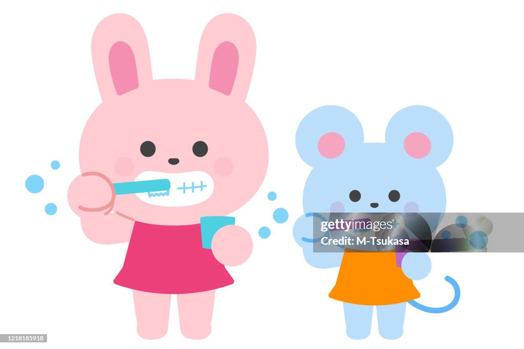 Teeth Rats Vector Rabbits And Rats Brushing Their Teeth High-Res Vector Graphic - Getty ...