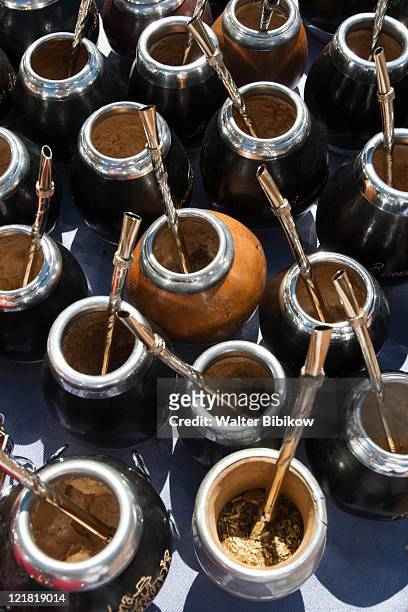 argentine souvenir mate cups, plaza de mayo, buenos aires, argentina - buenos momentos stock pictures, royalty-free photos & images