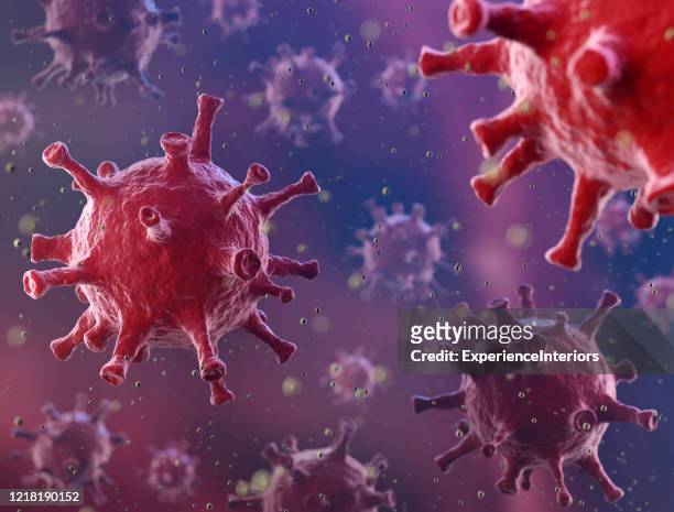 virus cells under the microscope - retrovirus stock pictures, royalty-free photos & images