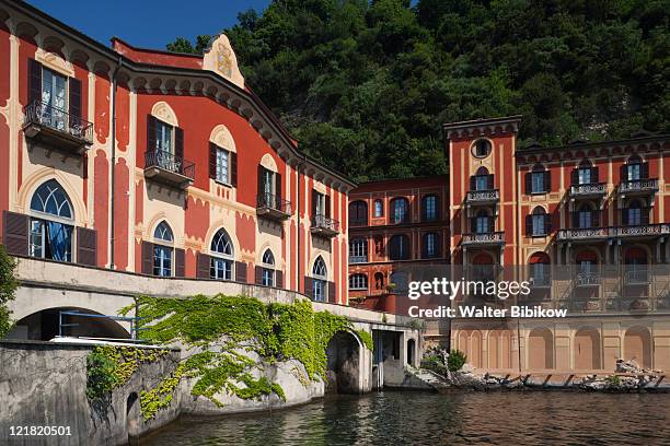 queen's pavillion building, grand hotel villa d'este, cernobbio, lake como, lakes region, milan, lombardy, italy - cernobbio - fotografias e filmes do acervo