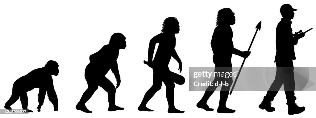 Hunter Evolution Vector Evolution Of The Human Hunter High-Res Vector Graphic - Getty Images