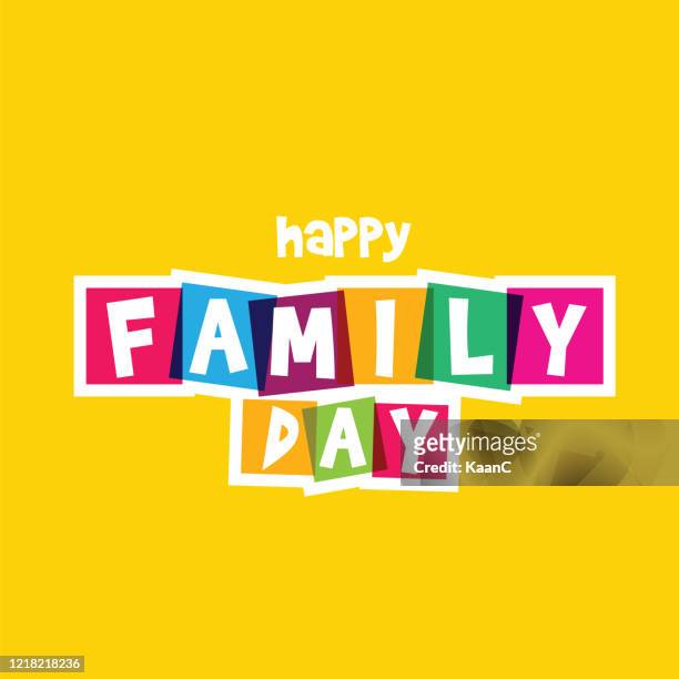 happy family day. typography on white background. family design template for gift cards, invitations, prints etc. stock illustration - family stock illustrations