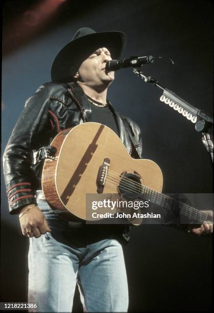 Country music star John Michael Montgomery, brother of Eddie Montgomery, one half of the duo Montgomery Gentry, is shown performing on stage during a...