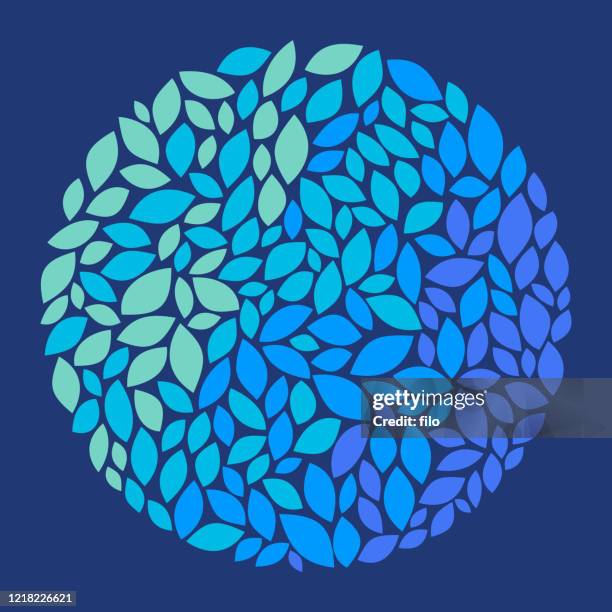 stockillustraties, clipart, cartoons en iconen met blad aarde cirkel ronde abstracte vorm - nature concept foliage green