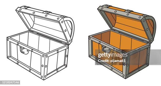illustrations, cliparts, dessins animés et icônes de coffre de trésor - malle-au-trésor