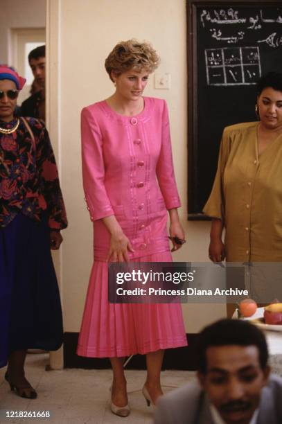 Diana, Princess of Wales visits the Aswan Social Rehabilitation Centre in Egypt, 13th May 1992.