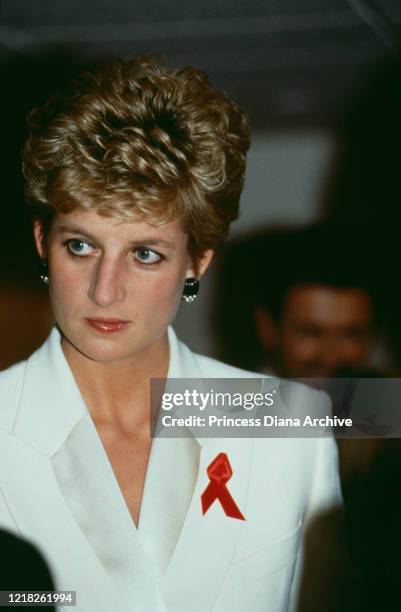 Diana, Princess of Wales at Wembley Arena in London, for the Concert of Hope, a benefit concert on World AIDS Day, 2nd December 1993.