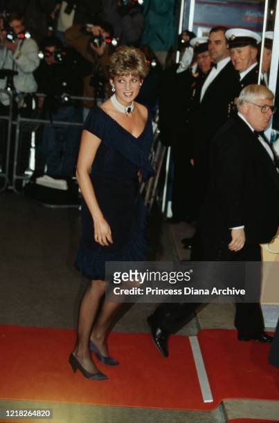 Diana, Princess of Wales attends the premiere of the film 'Prince of Tides' in London, UK, 18th February 1992.
