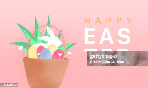 easter basket holiday card theme - easter morning ressurection stock-fotos und bilder