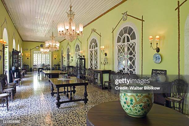 goa, chandor, braganca house, dining room - chandor india stock pictures, royalty-free photos & images