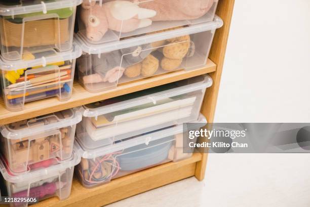 children's toy drawers - storage compartment stock-fotos und bilder