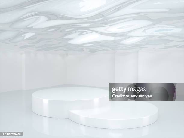 3d rendering illustration exhibition room background - underwater stock photos et images de collection