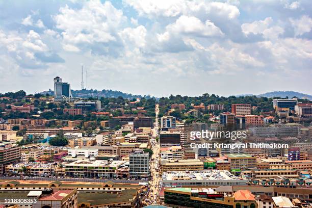 view of kampala city center, uganda. - uganda stock pictures, royalty-free photos & images