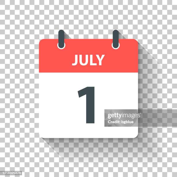 1. juli - tageskalender-ikone im flachen design-stil - 2020 calendar stock-grafiken, -clipart, -cartoons und -symbole
