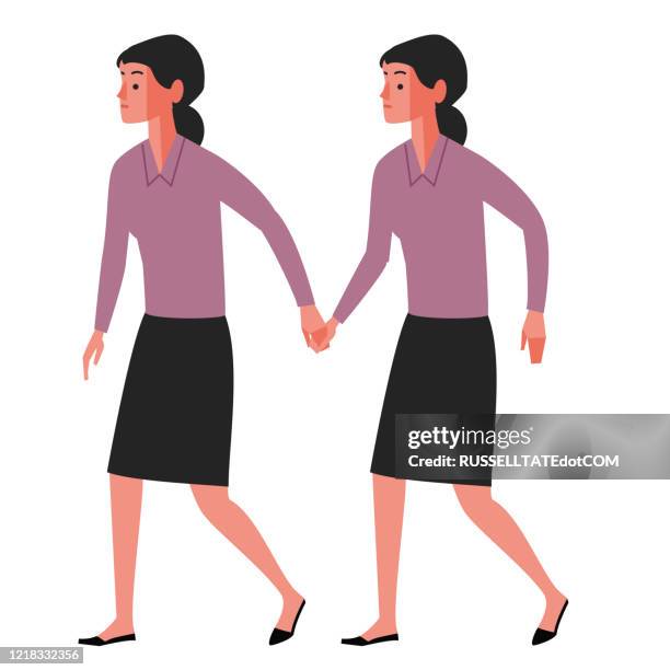 follow your inner self - couple separate stock illustrations