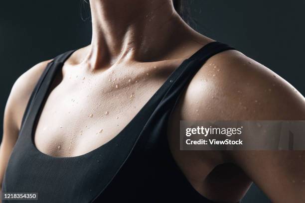 a female bodybuilder local features - parte del cuerpo animal fotografías e imágenes de stock