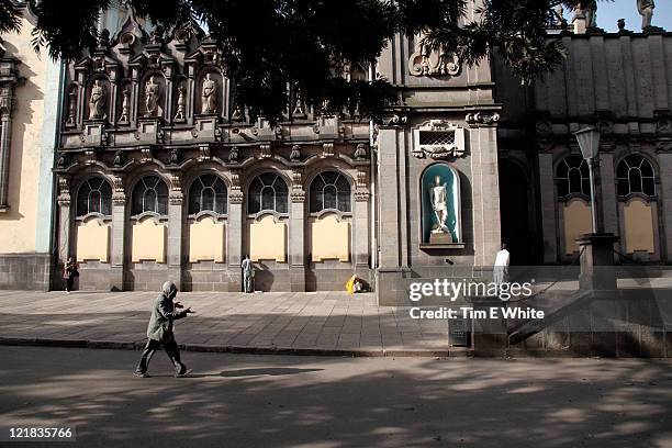 holy trinity cathedral, addis ababa, ethiopia, africa - addis ababa stock pictures, royalty-free photos & images