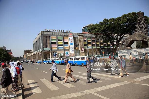 main square, addis ababa, ethiopia, africa - ethiopia city stock pictures, royalty-free photos & images