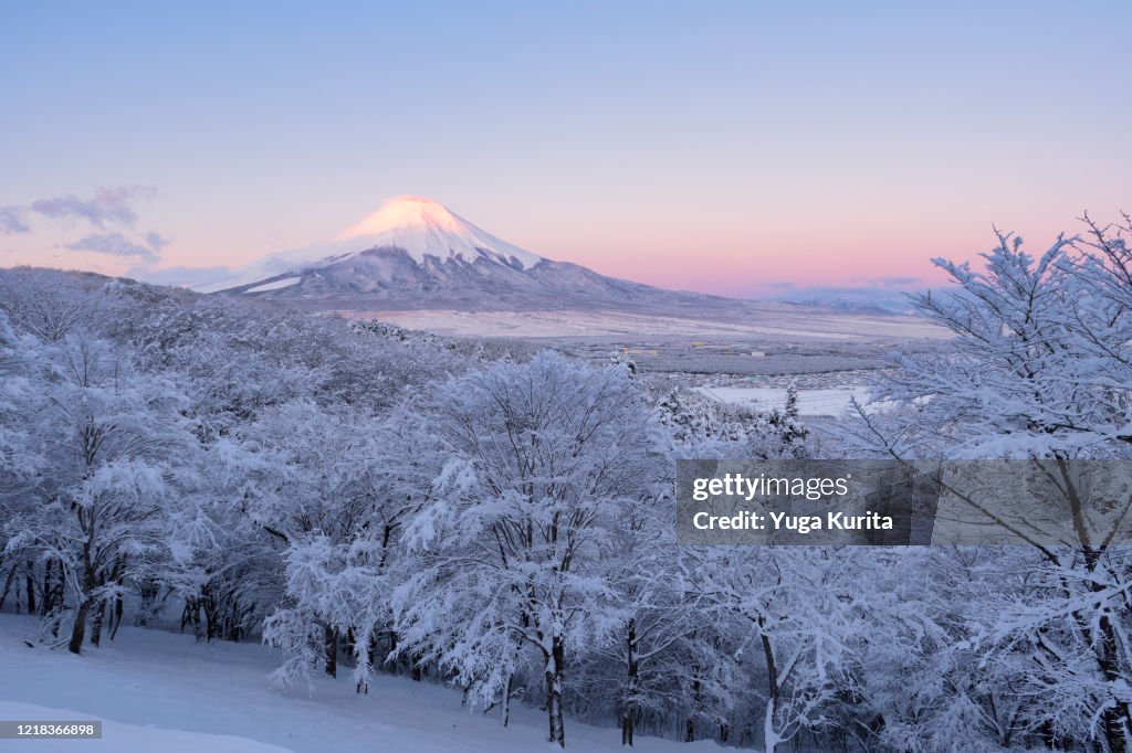 Mt. Fuji from Oshino in Winter